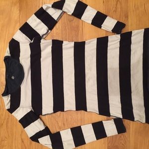 LULULEMON NAVY & WHITE LONG SLEEVE SHIRT